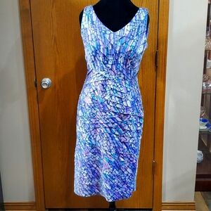 Alexon purple multicolored rural hysteria ruffle tiered dress NWT